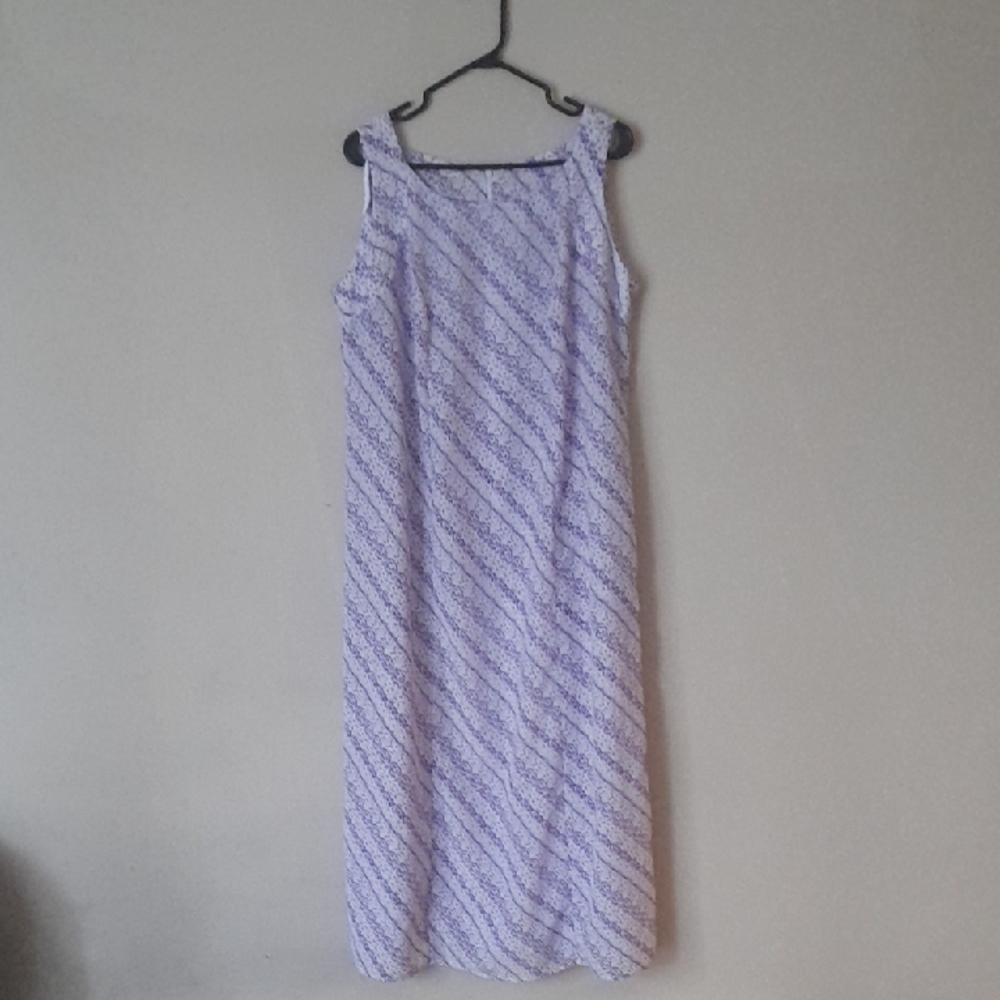 Addition Elle Lavender Striped Print Sleeveless Maxi Dress